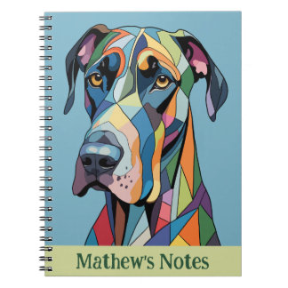Colorful Cubist Great Dane Notizblock