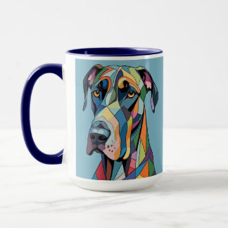 Colorful Cubist Great Dane Tasse