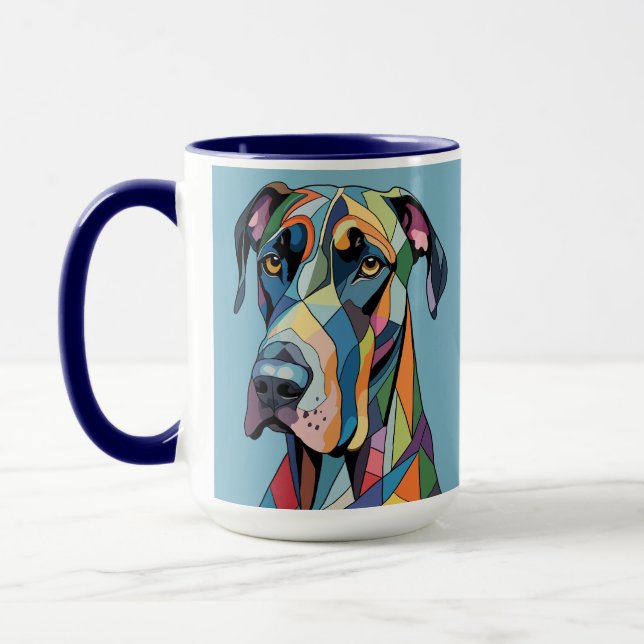 Colorful Cubist Great Dane  Tasse (Links)