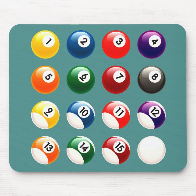 Colorful Cue Balls Mousepad (Vorne)