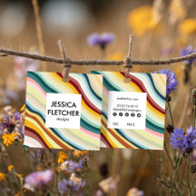 Colorful Curves Social Icons CUSTOM HANG TAG