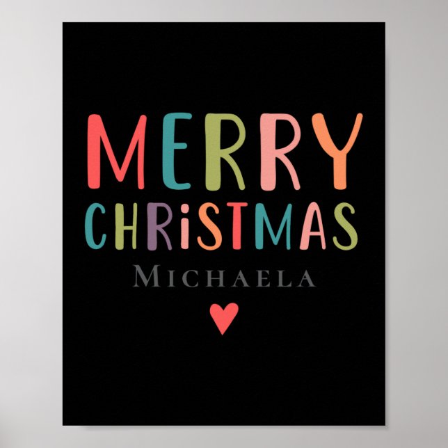 Colorful Cute Merry Christmas Matching Family T Sh Poster (Vorne)