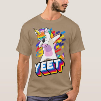 Colorful Dabbing Dancing Unicorn Celebration T-Shirt