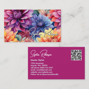 Colorful Dahlia Blume Business Card Rabattkarte