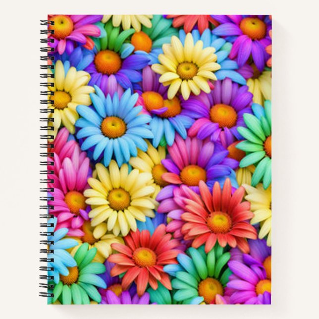 Colorful Daisies #49 - Spiral Notebook Notizbuch (Vorderseite)