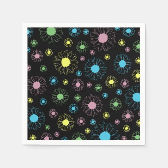 Colorful Daisies Paper Napkin Serviette (Vorderseite)