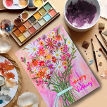 Colorful Daisy Bouquet Happy Birthday Postkarte<br><div class="desc">Passen Sie diese Karte mit einem speziellen Namen und Ihrem eigenen Text auf der Rückseite an! Karo meinen Shop für mehr!</div>