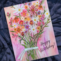 Colorful Daisy Bouquet Happy Birthday