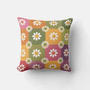 Colorful Daisy Patchwork Kissen