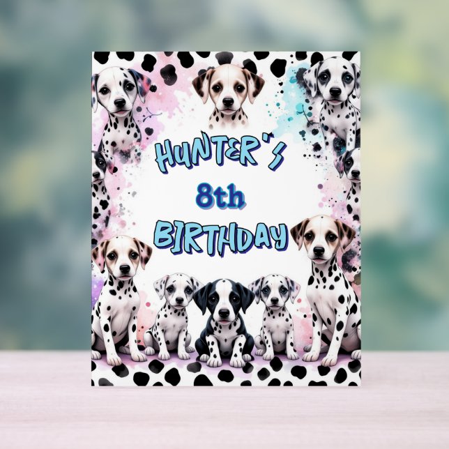 Colorful Dalmatian Puppy Birthday Party  Acrylschild (Neutral)