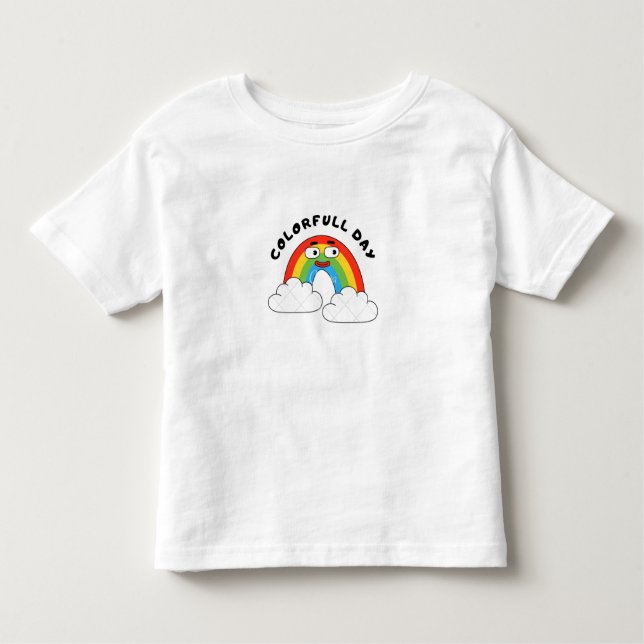Colorful Day Cute Rainbow with cloudToddler TShirt (Vorderseite)