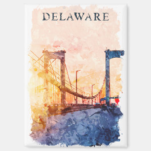 Colorful Delaware USA Vintage Travel Magnet