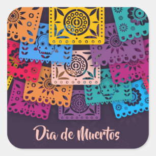 Colorful Dia de Muertos Banners Aufkleber