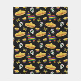 Colorful Día de Muertos Mexican Fiesta Throw Blank Fleecedecke