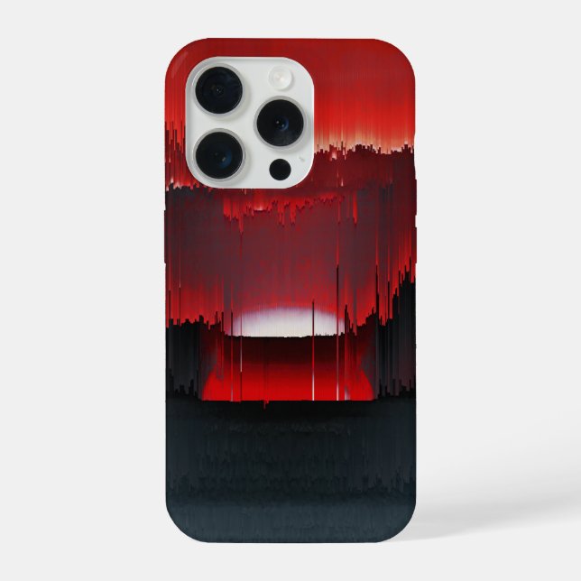 Colorful Digital Sunset Glitch iPhone Hülle (Rückseite)