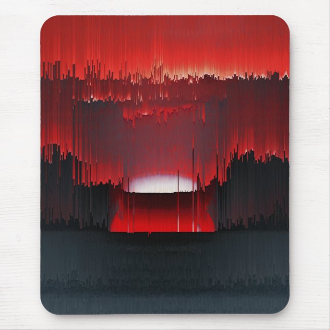 Colorful Digital Sunset Glitch Mousepad (Vorne)