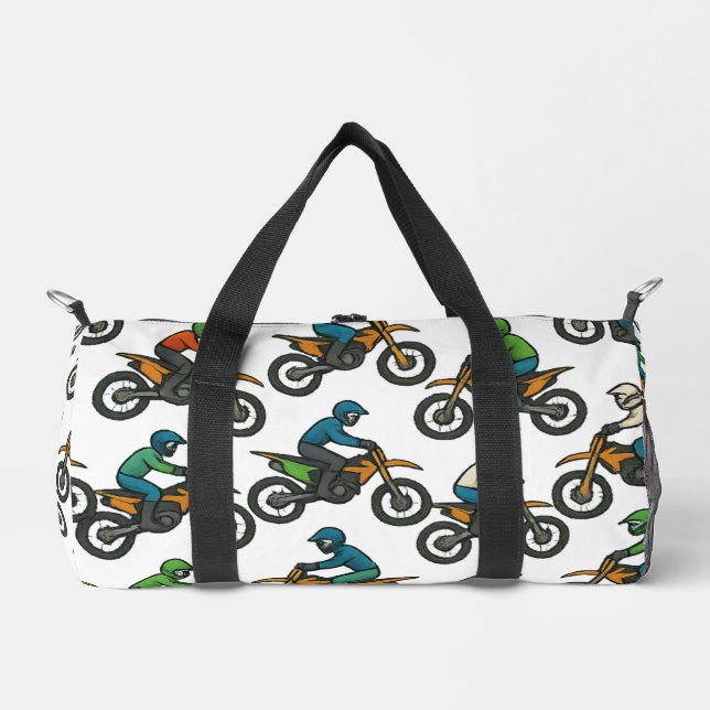 Colorful Dirt Bike Rider Pattern Motocross Duffle Bag (Vorderseite)