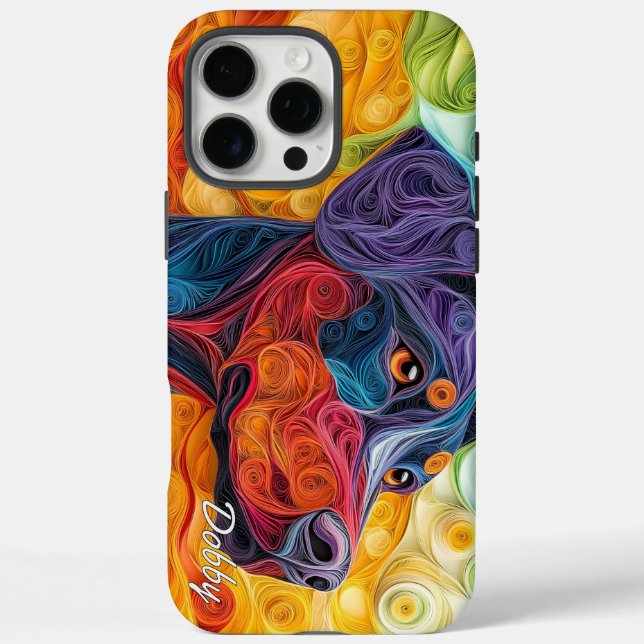 Colorful Doberman Pincher Portrait Case-Mate iPhone Hülle (Rückseite)