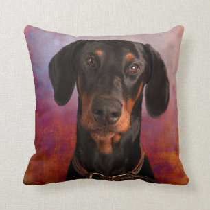 Colorful Doberman Portrait Kissen