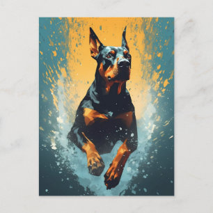 Colorful Doberman Postkarte