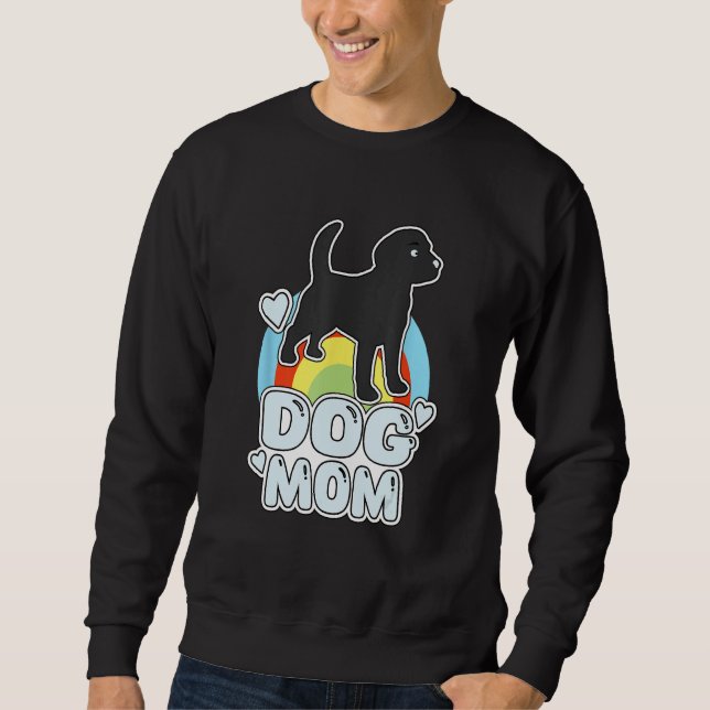 Colorful Dog Mom - Rainbow puppy with Heart Sweatshirt (Vorderseite)