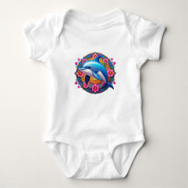 Colorful Dolphin Mandala Art Baby Strampler