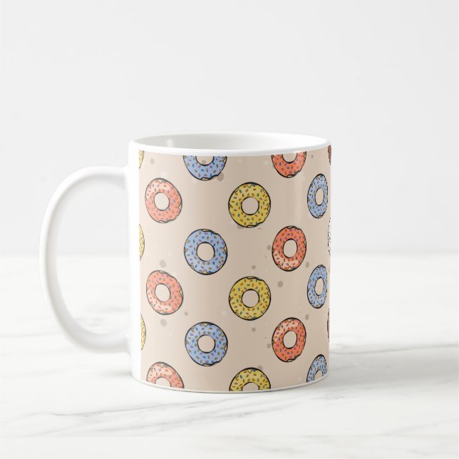 Colorful Donuts Seamless Pattern - Pastry / Bakery Kaffeetasse (Links)