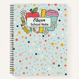 Colorful Dot Back to School Supplies Notizbuch