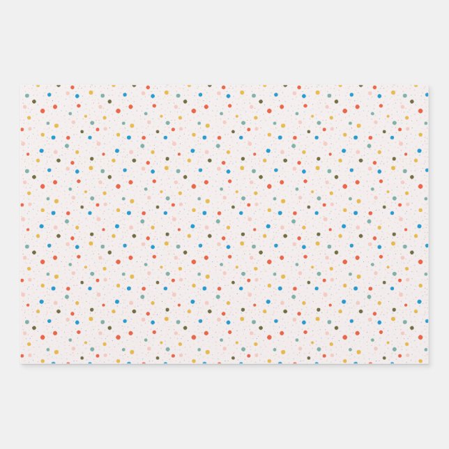 Colorful Dots Confetti and Stripes  Geschenkpapier Set (Vorderseite)
