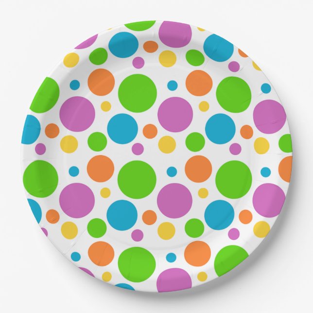 Colorful Dots Pattern Pappteller (Vorderseite)