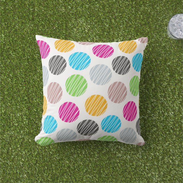 Colorful Dots Throw Pillow Kissen (Golfball-Marker)
