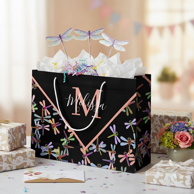 Colorful dragonflies personalized   große geschenktüte (Von Creator hochgeladen)