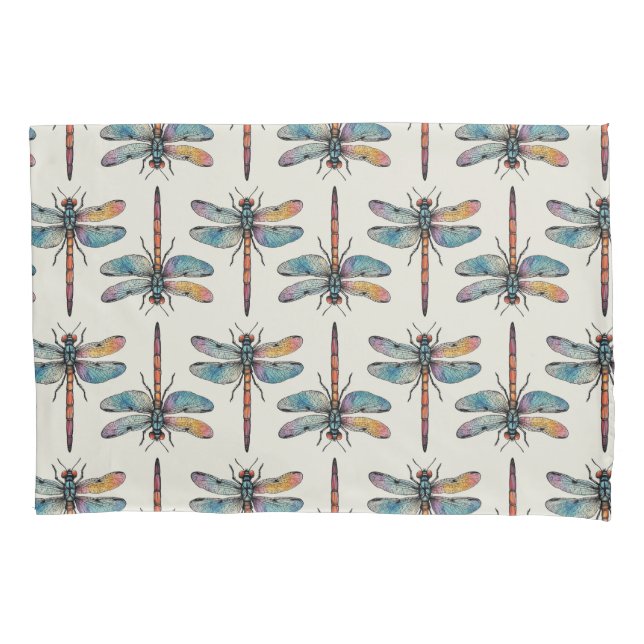 Colorful Dragonfly Pattern Kissenbezug (Vorderseite-Links)