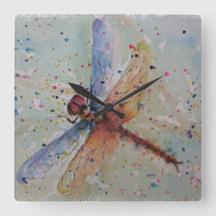 COLORFUL DRAGONFLY QUADRATISCHE WANDUHR