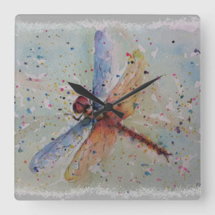 COLORFUL DRAGONFLY QUADRATISCHE WANDUHR
