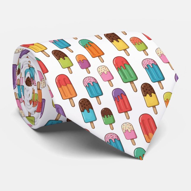 Colorful Dripping Popsicle Pattern Krawatte (Gerollt)