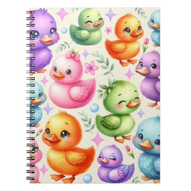 Colorful Ducklings Notizblock (Vorderseite)
