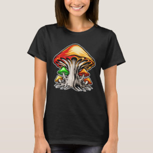 Colorful Earthy Psychedelic Mushroom Art T-Shirt
