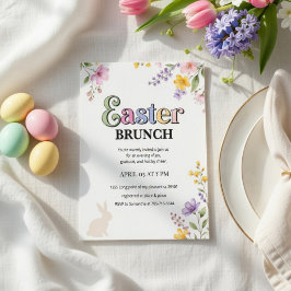 Colorful Easter Brunch Invitation | Floral Spring Einladung