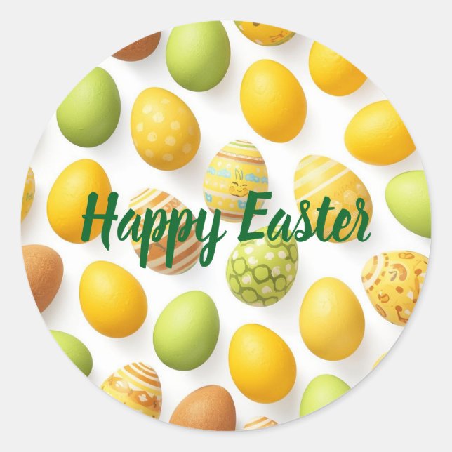 Colorful Easter Egg Hunt Classic Round Sticker  (Vorderseite)