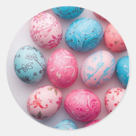 Colorful Easter Egg Hunt Classic Round Sticker