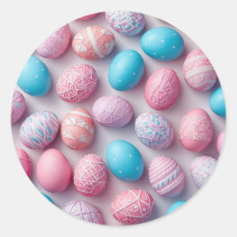 Colorful Easter Egg Hunt Classic Round Sticker 