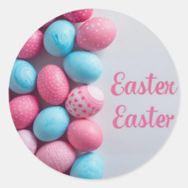 Colorful Easter Egg Hunt Classic Round Sticker 