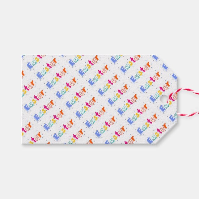 Colorful “Easter” Lettering  Geschenkanhänger (Vorderseite (Horizontal))