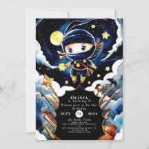 Colorful Editable Ninja Birthday