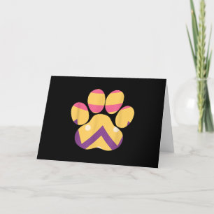 Colorful Egg Easter Paw Funny Dog Cat Lovers Easte Feiertagskarte
