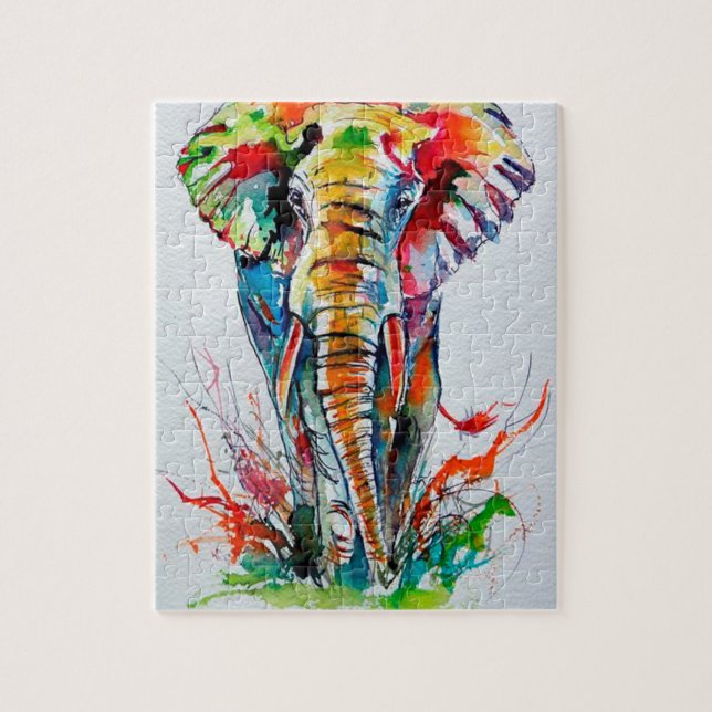 Colorful elephant puzzle (Vertikal)