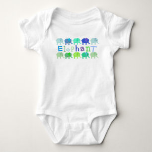Colorful Elephants Baby Romper Strampler