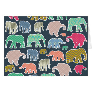 Colorful Elephants, Pattern Of Elephants, Zigzag