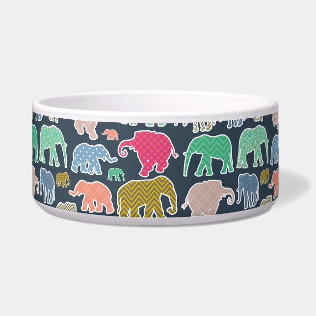 Colorful Elephants, Pattern Of Elephants, Zigzag Napf (Vorderseite)